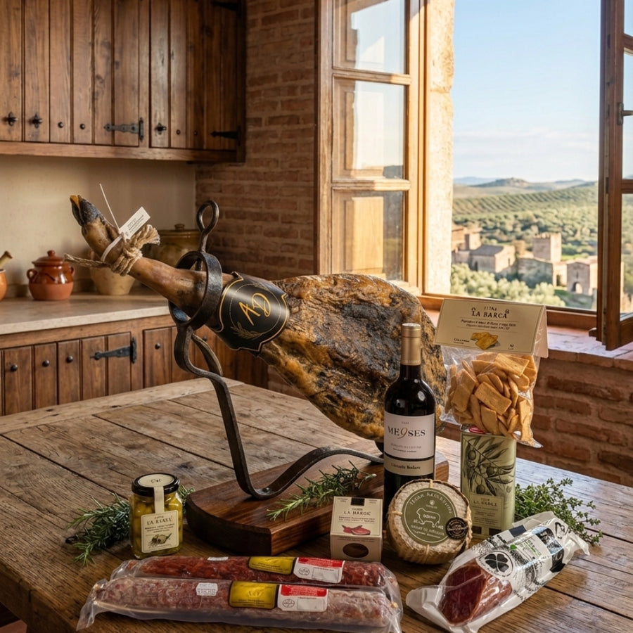 Pack de Bienvenida "El Gran Festín": Jamón 8kg y Despensa Gourmet