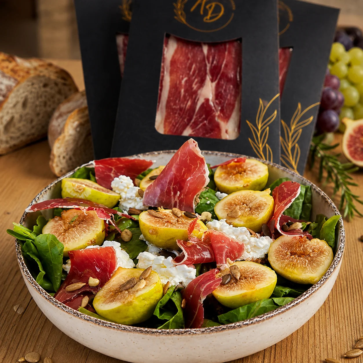 ENSALDA DE JAMÓN IBÉRICO E HIGOS FRESCOS