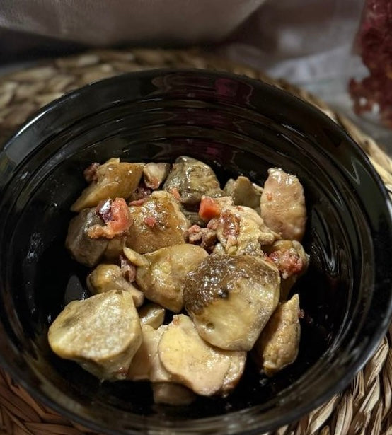 Boletus Edulis con Taquitos de Jamón Ibérico