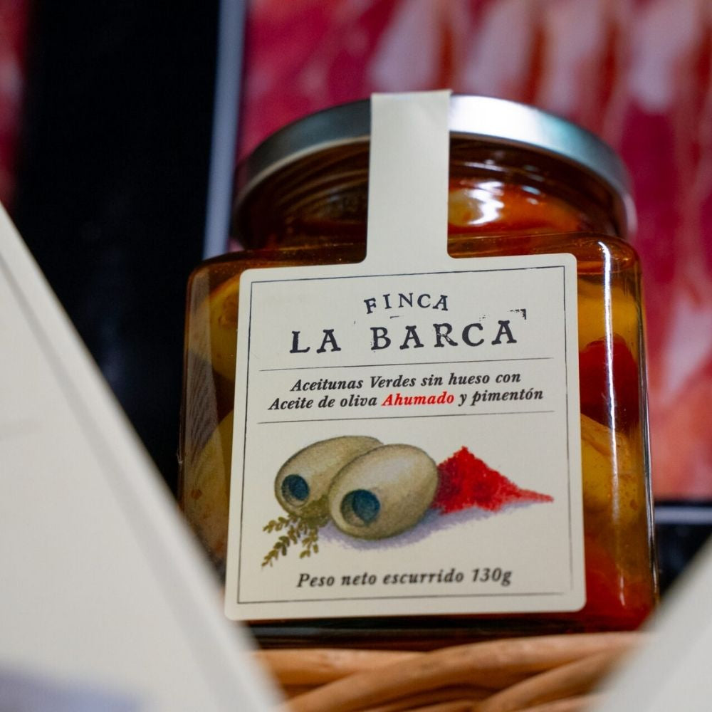 Aceitunas Gordal Deshuesada con Aceite de Oliva Ahumado y Pimentón