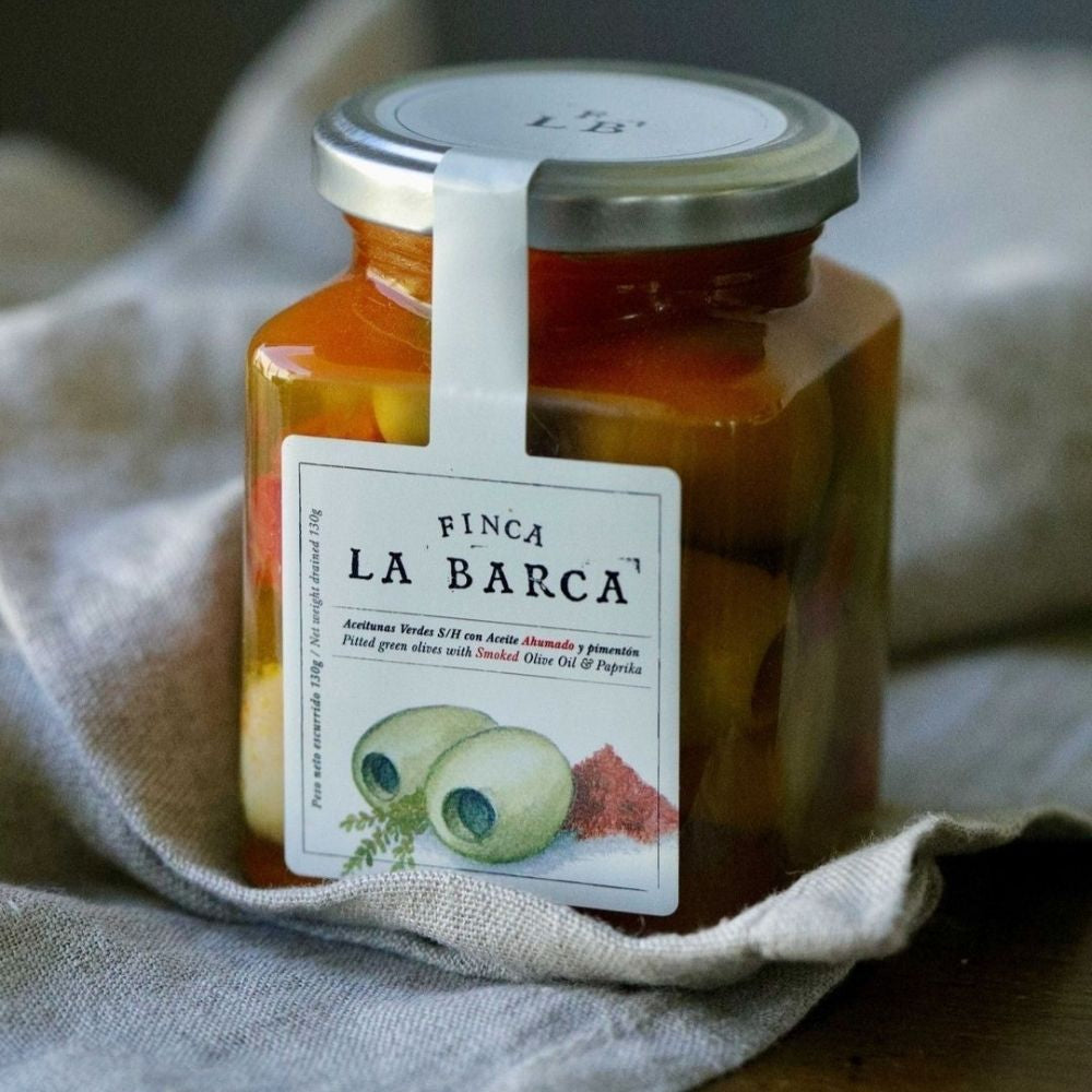 Aceitunas Gordal Deshuesada con Aceite de Oliva Ahumado y Pimentón