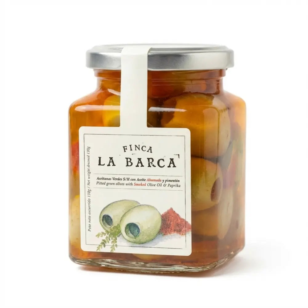 Aceitunas Gordal Deshuesada con Aceite de Oliva Ahumado y Pimentón